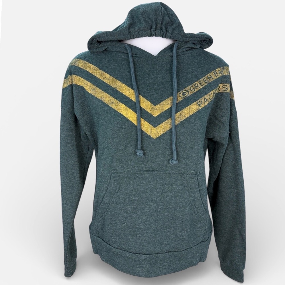 NFL Team Apparel Green Bay Packers Hoodie Womens Small‎ Green Pullover Football